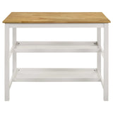 Hollis Natural / White Kitchen Island Table - Ornate Home