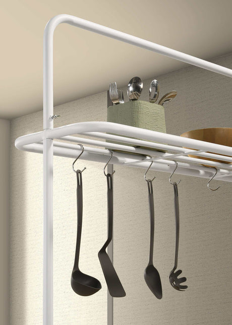 Hollis Natural / White Kitchen Island Table - Ornate Home