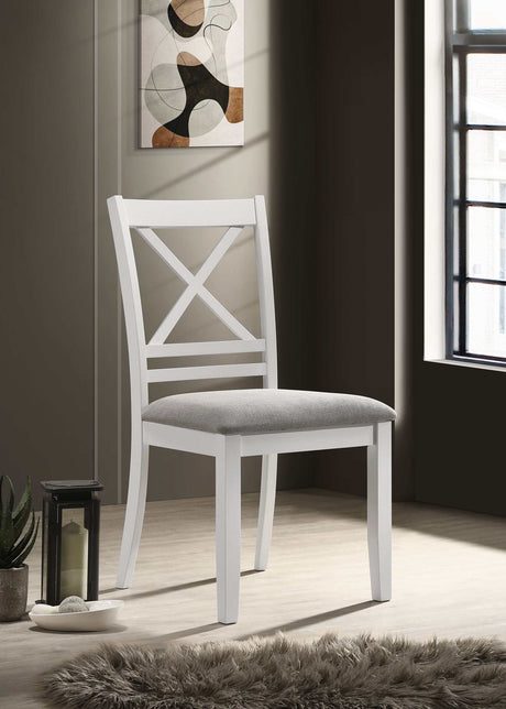Hollis White / Light Grey Side Chair - Ornate Home