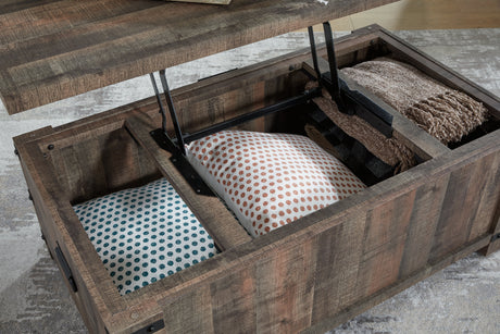 Hollum Rustic Brown Lift-Top Coffee Table - Ornate Home