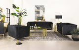 Holly Black Loveseat - Ornate Home