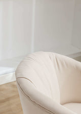 Honey Linen Swivel Auditorium Chair With Pleated Skirt Beige - Ornate Home