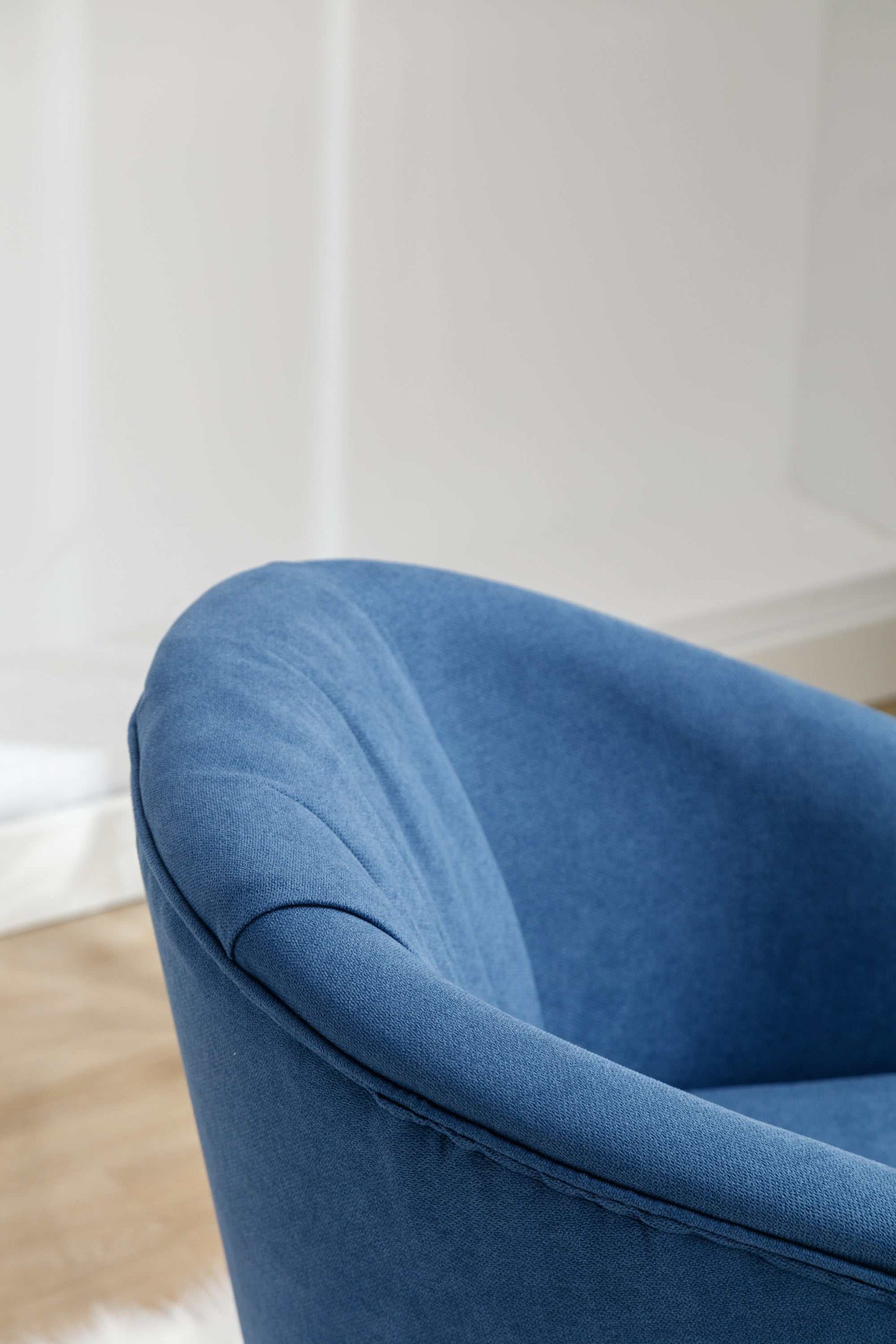 Honey Linen Swivel Auditorium Chair With Pleated Skirt Blue - Ornate Home