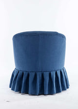 Honey Linen Swivel Auditorium Chair With Pleated Skirt Blue - Ornate Home