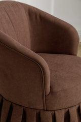 Honey Linen Swivel Auditorium Chair With Pleated Skirt Brown - Ornate Home