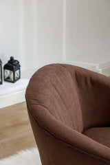 Honey Linen Swivel Auditorium Chair With Pleated Skirt Brown - Ornate Home