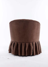 Honey Linen Swivel Auditorium Chair With Pleated Skirt Brown - Ornate Home