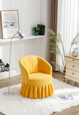 Honey Linen Swivel Auditorium Chair With Pleated Skirt Yellow - Ornate Home
