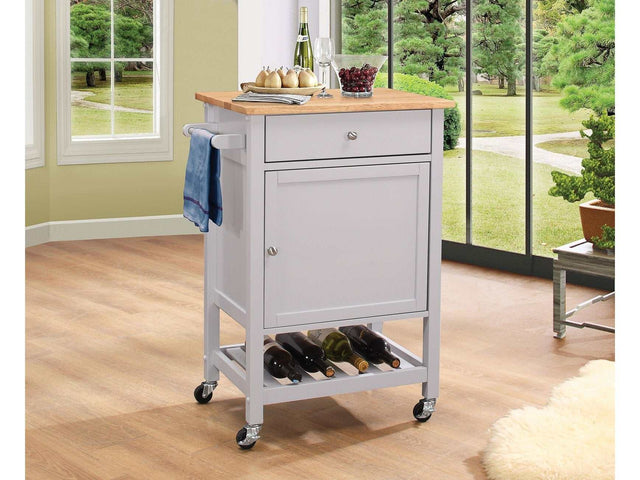 Hoogzen Natural & Gray Kitchen Cart - Ornate Home