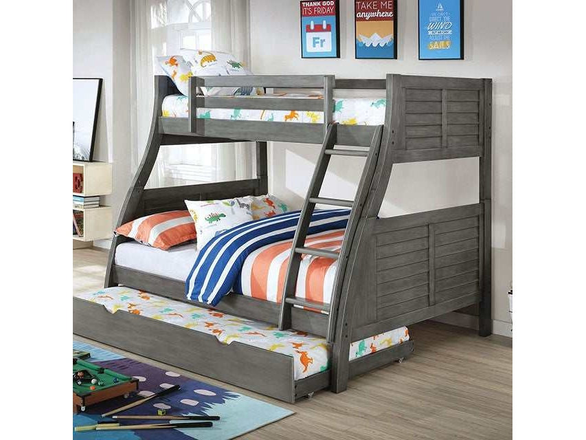 Hoople Gray Twin/Full Bunk Bed - Ornate Home