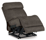 Hoopster Gunmetal 6pc Power Reclining Sectional w/ Touchscreen Console - Ornate Home