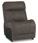 Hoopster Gunmetal 6pc Power Reclining Sectional w/ Touchscreen Console - Ornate Home