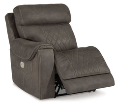 Hoopster Gunmetal 6pc Power Reclining Sectional w/ Touchscreen Console - Ornate Home