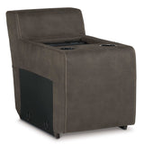 Hoopster Gunmetal 6pc Power Reclining Sectional w/ Touchscreen Console - Ornate Home