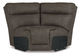 Hoopster Gunmetal 6pc Power Reclining Sectional w/ Touchscreen Console - Ornate Home