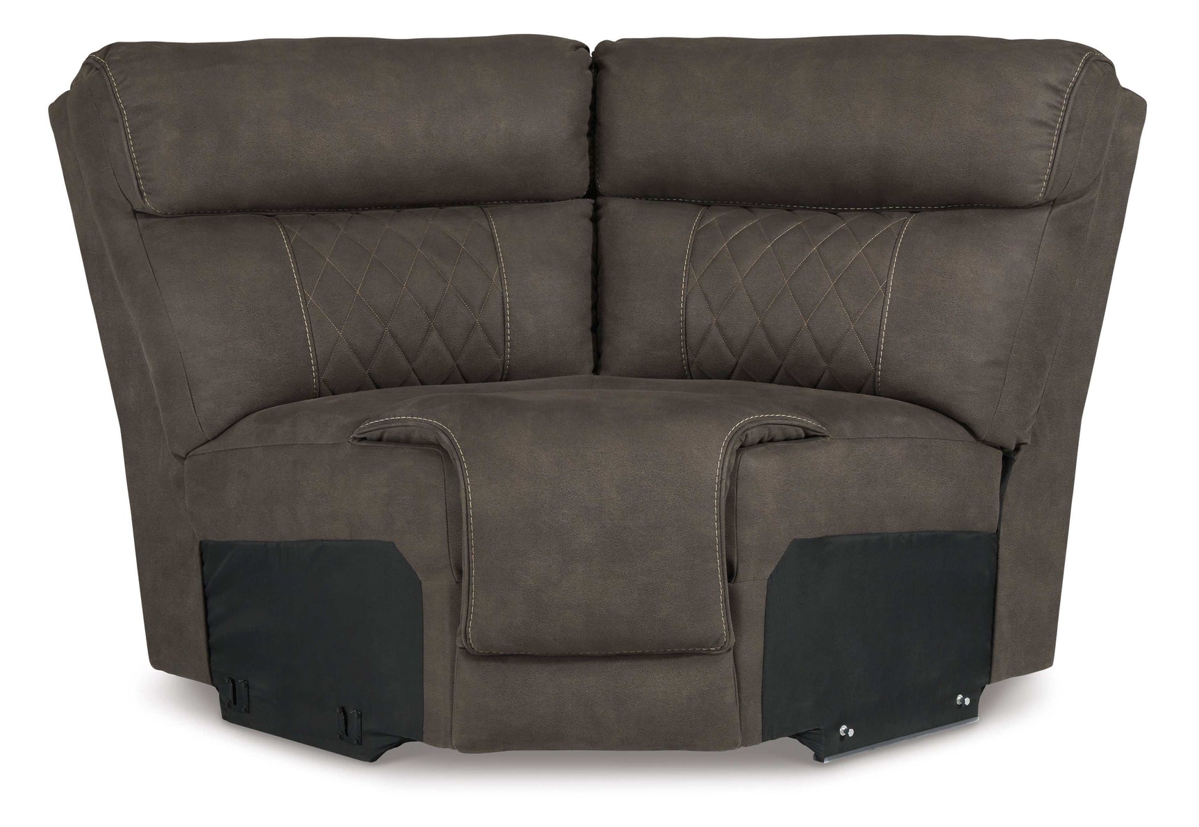 Hoopster Gunmetal 6pc Power Reclining Sectional w/ Touchscreen Console - Ornate Home