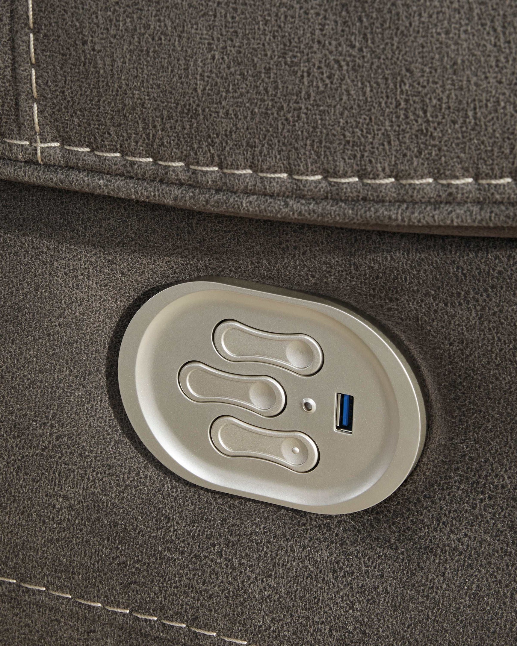 Hoopster Gunmetal 6pc Power Reclining Sectional w/ Touchscreen Console - Ornate Home