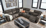 Hoopster Gunmetal 6pc Power Reclining Sectional w/ Touchscreen Console - Ornate Home