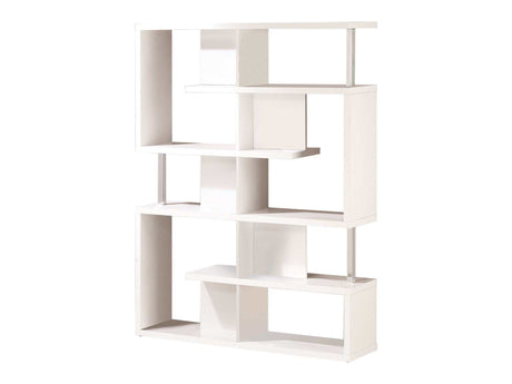 Hoover White & Chrome Bookcase - Ornate Home