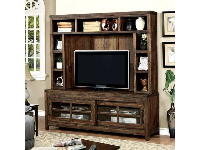 Hopkins Wire Brushed Dark Walnut 72" TV Console - Ornate Home