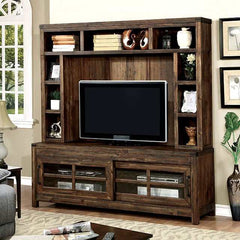 Hopkins Wire Brushed Dark Walnut Hutch - Ornate Home