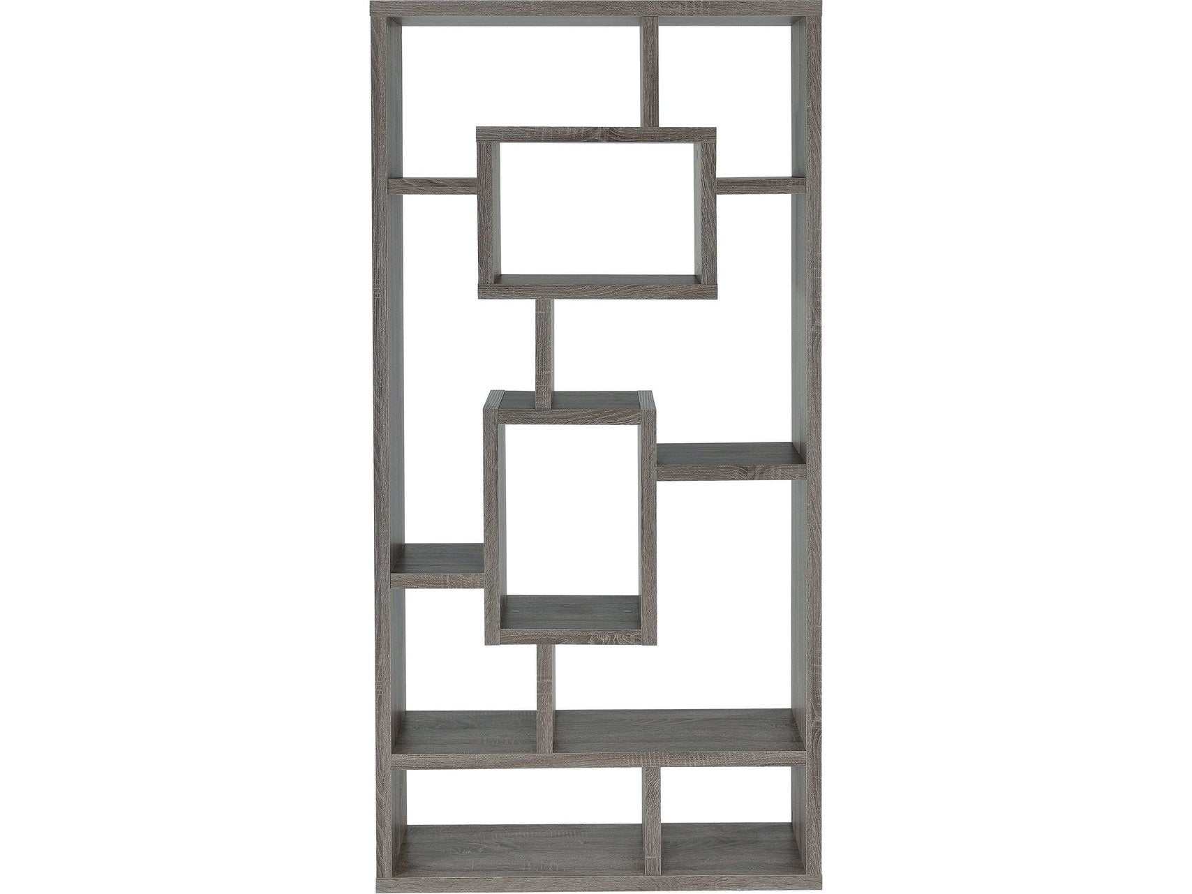 Howie Weathered Grey 10 Shelf Bookcase - Ornate Home