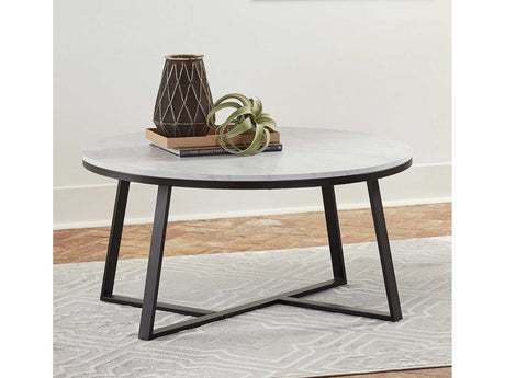 Hugo White & Matte Black Coffee Table - Ornate Home