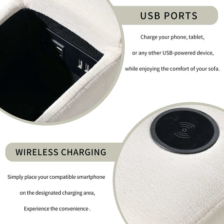 Humboldt Smart Modular Beige Sofa with  Features - Ornate Home