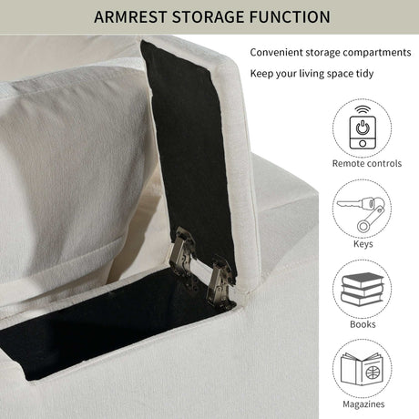 Humboldt Smart Modular Beige Sofa with  Features - Ornate Home