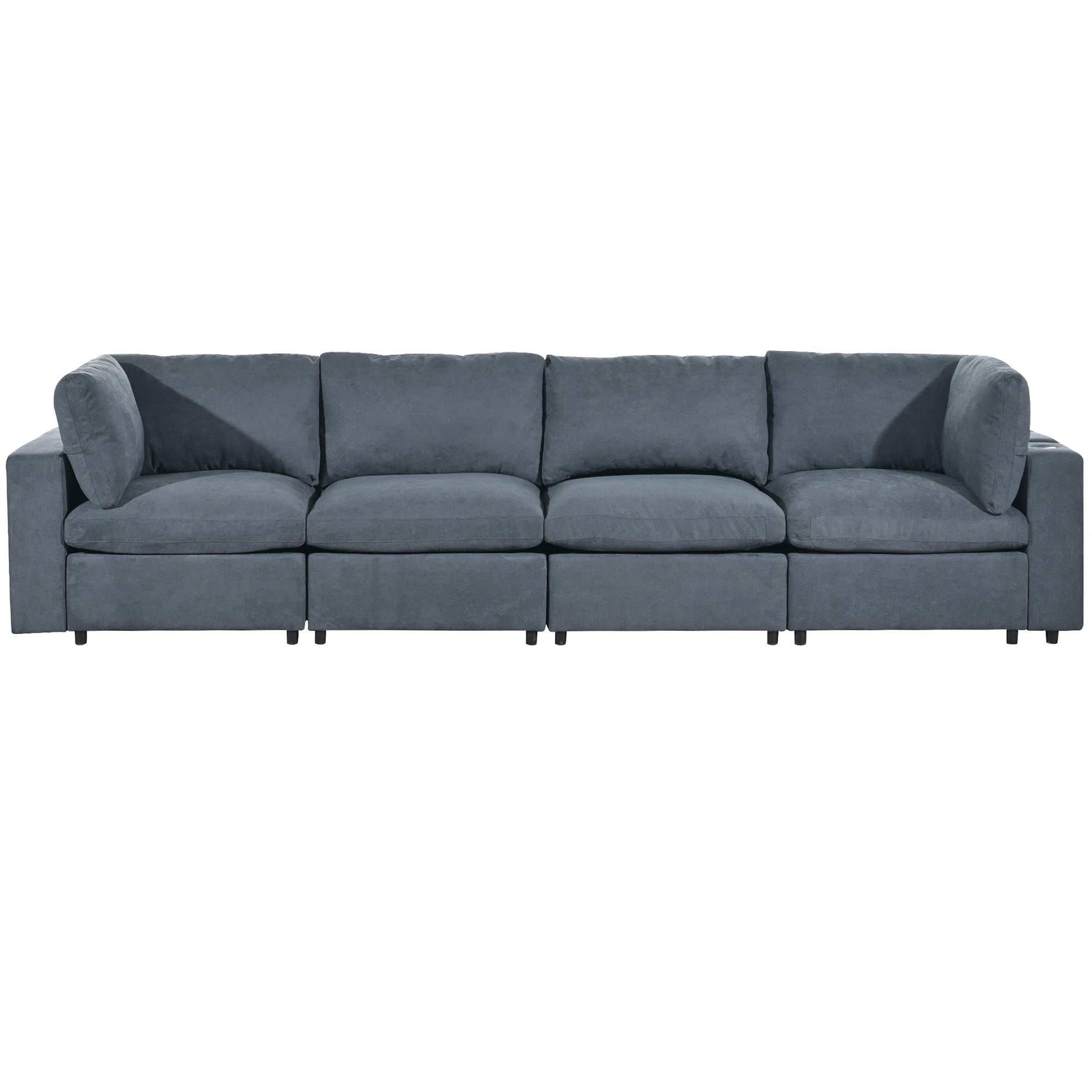 Humboldt Smart Modular Gray Sofa with  Features - Ornate Home