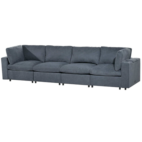 Humboldt Smart Modular Gray Sofa with  Features - Ornate Home