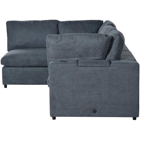 Humboldt Smart Modular Gray Sofa with  Features - Ornate Home