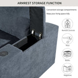 Humboldt Smart Modular Gray Sofa with  Features - Ornate Home