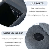 Humboldt Smart Modular Gray Sofa with  Features - Ornate Home