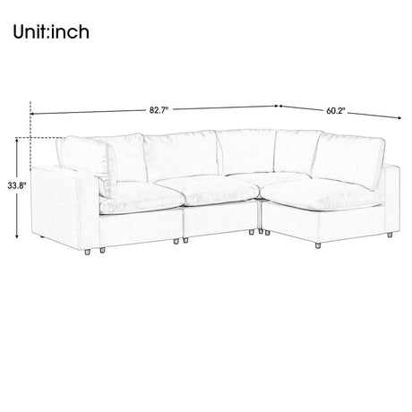 Humboldt Smart Modular Gray Sofa with  Features - Ornate Home