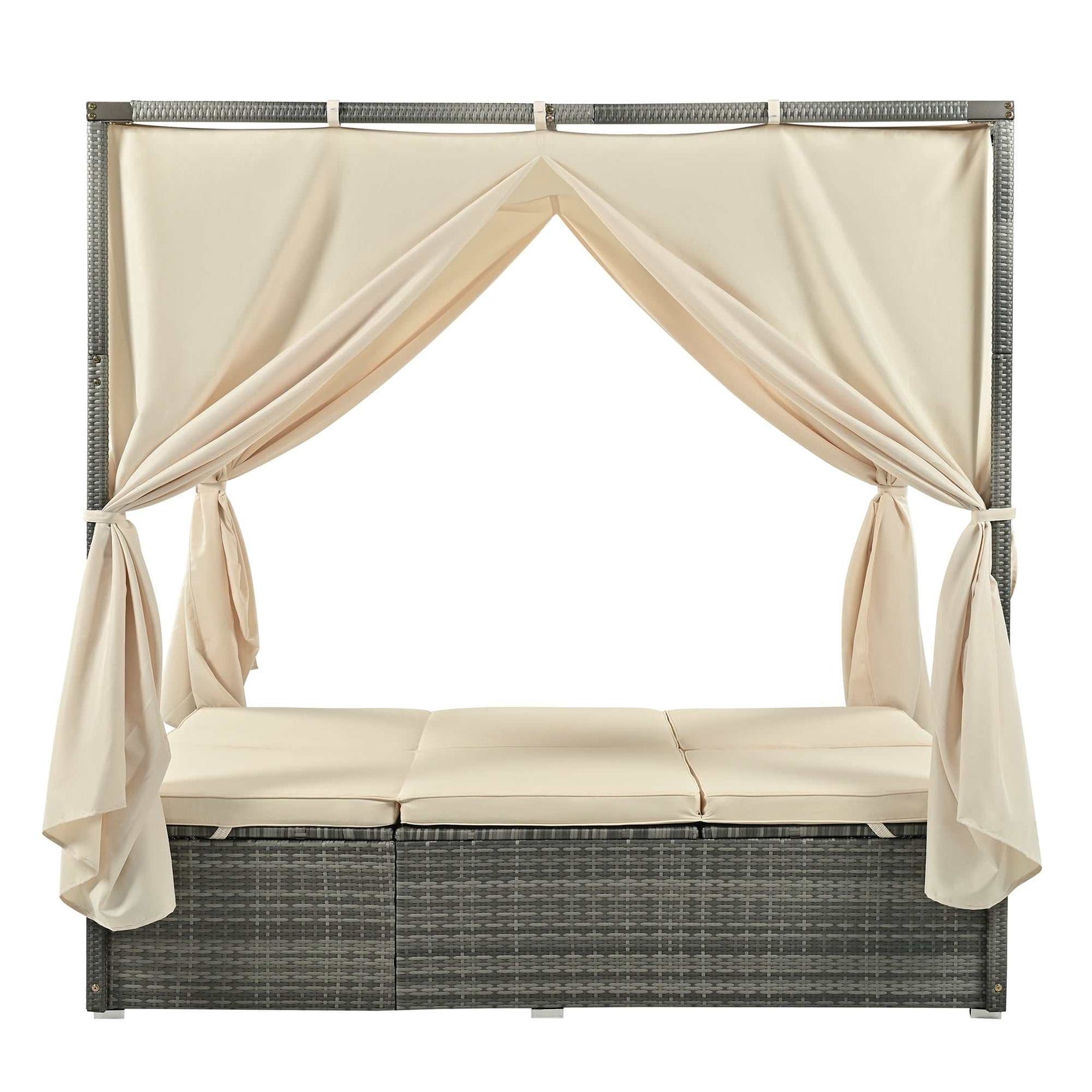 Huntington Adjustable Sun Bed With Curtain - Ornate Home