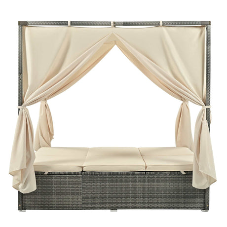 Huntington Adjustable Sun Bed With Curtain - Ornate Home