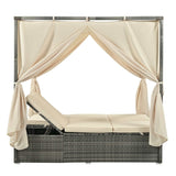 Huntington Adjustable Sun Bed With Curtain - Ornate Home