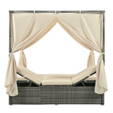 Huntington Adjustable Sun Bed With Curtain - Ornate Home