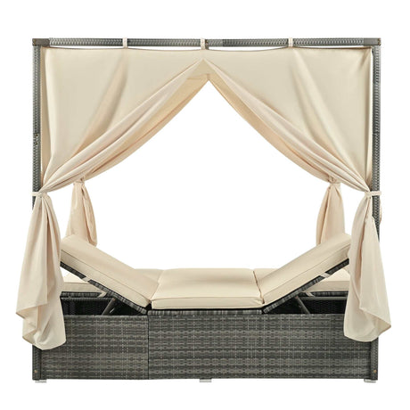 Huntington Adjustable Sun Bed With Curtain - Ornate Home