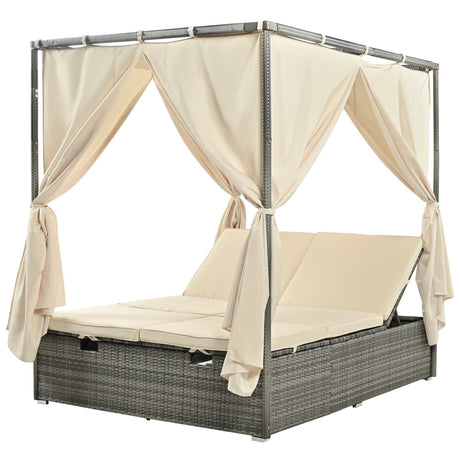 Huntington Adjustable Sun Bed With Curtain - Ornate Home