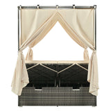 Huntington Adjustable Sun Bed With Curtain - Ornate Home