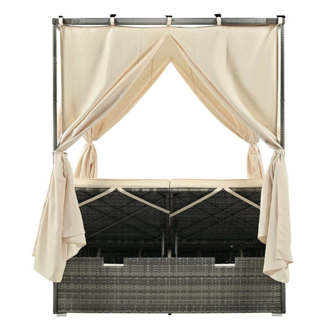 Huntington Adjustable Sun Bed With Curtain - Ornate Home