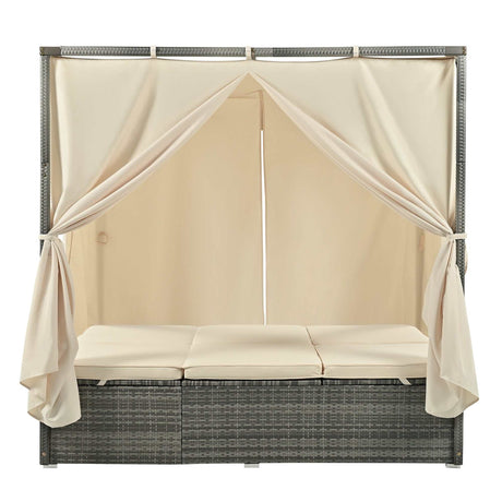 Huntington Adjustable Sun Bed With Curtain - Ornate Home
