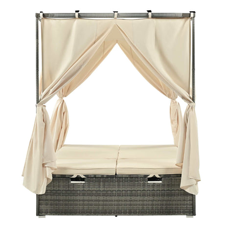 Huntington Adjustable Sun Bed With Curtain - Ornate Home