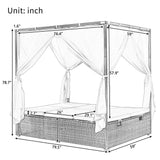 Huntington Adjustable Sun Bed With Curtain - Ornate Home