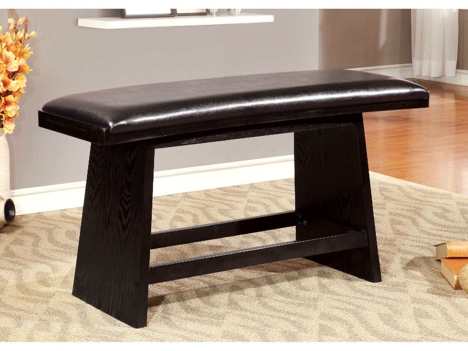 Hurley - Black - Counter Ht. Bench - Ornate Home