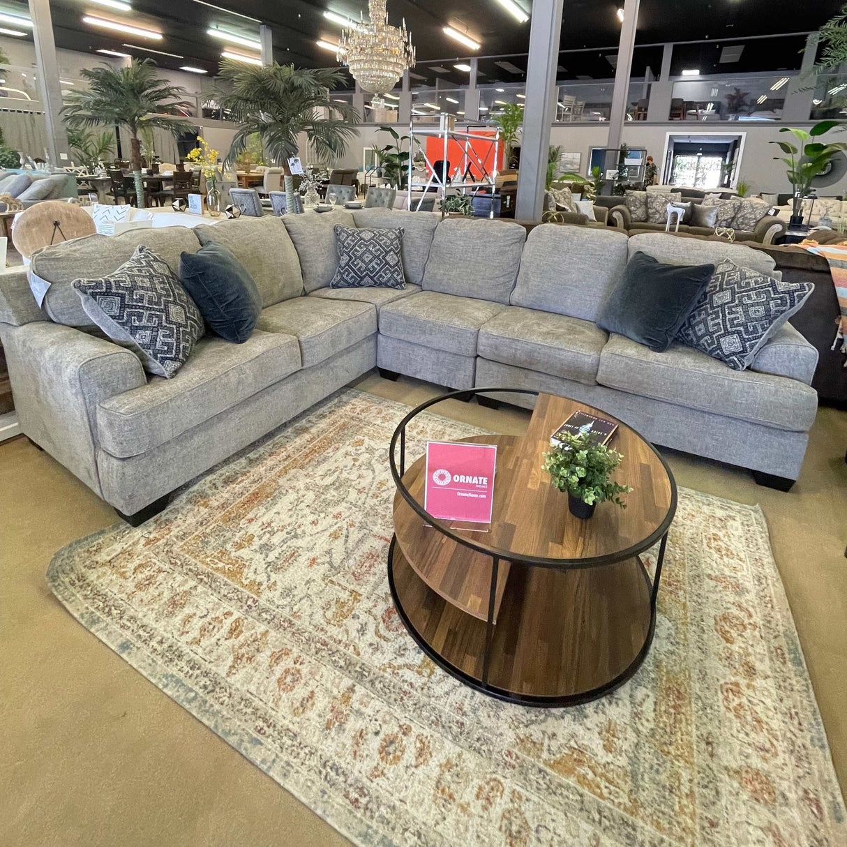 Bovarian Stone 3pc Sectional L Shape Sofa - Ornate Home