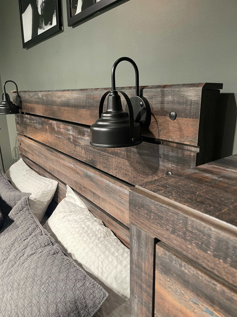 Drystan Multi Tone King Panel Bed w/ 2 Storage Drawers - Ornate Home