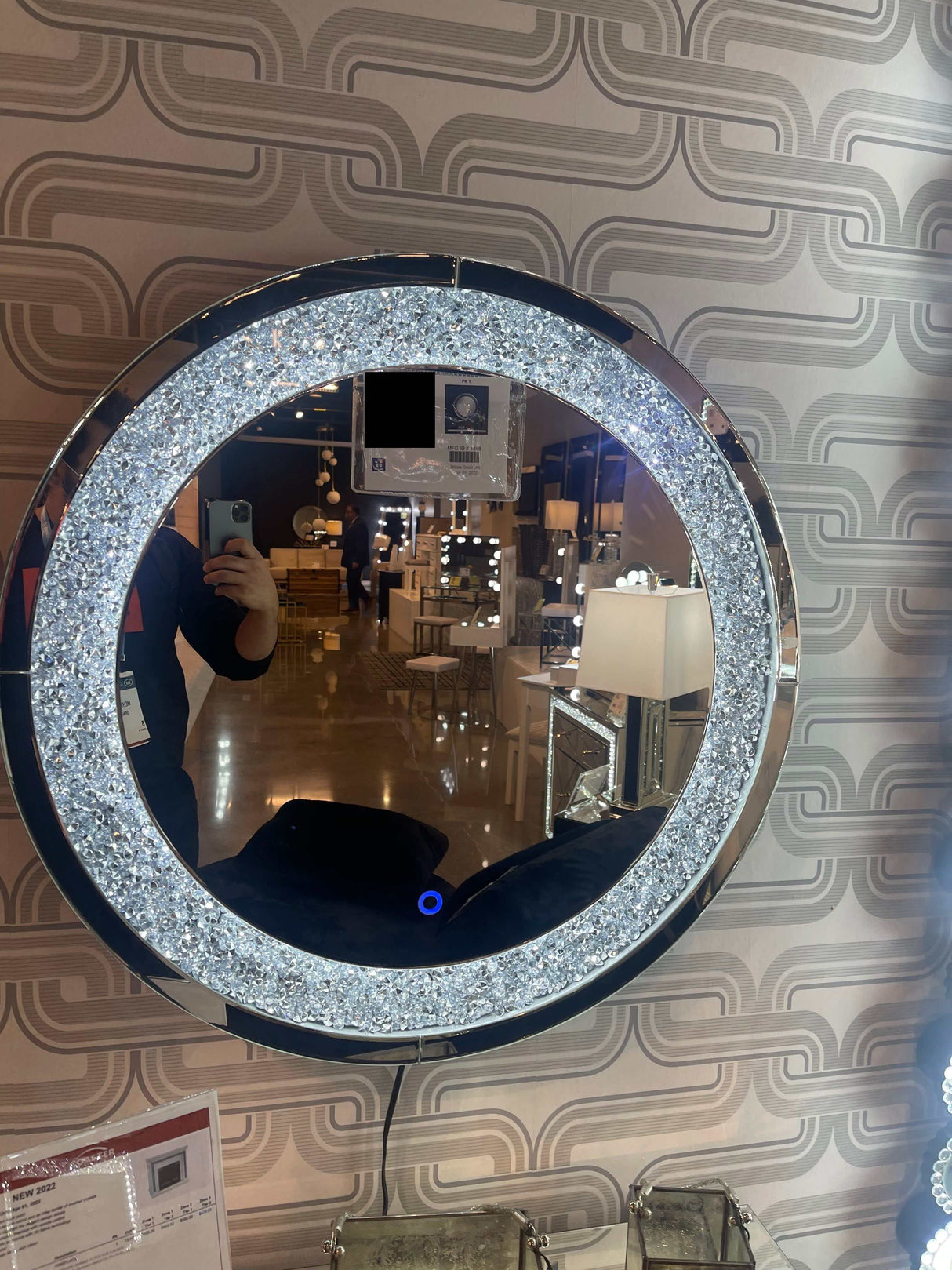 Tayla Silver Round Wall Mirror w/ LED - Ornate Home